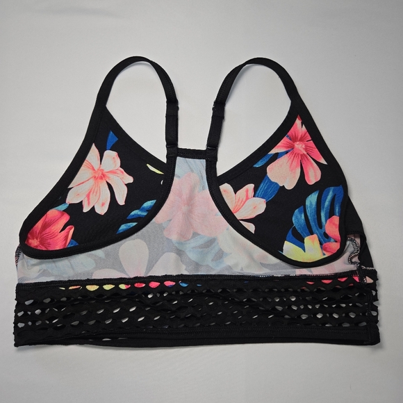 Victorias Secret VS PINK UItimate Unlined Racerback Sports Bra Black Floral XS/S - Picture 7 of 11